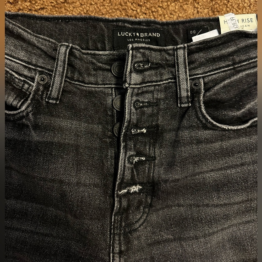 Black Distressed LuckyBrand Mom Jeans